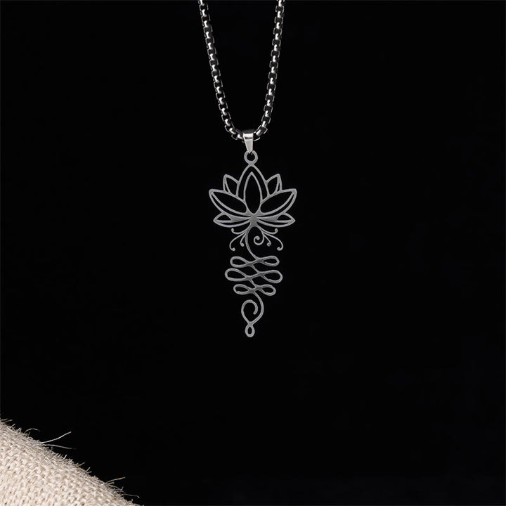 Buddha Stones, Lotus-Reben-Design, Chakra-Symbol, Edelstahl, Erleuchtung, Halskettenanhänger - image 10