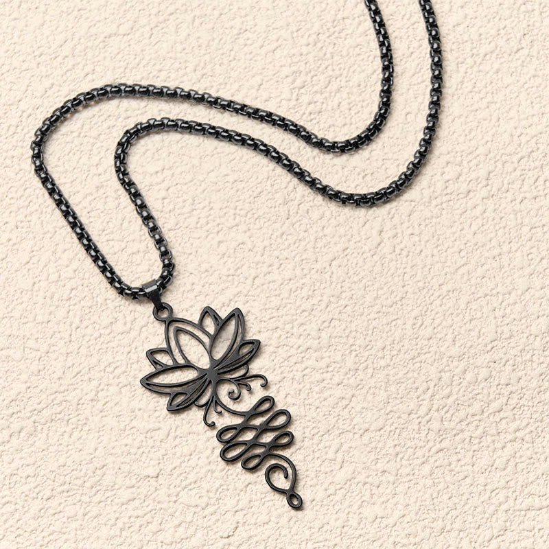 Buddha Stones, Lotus-Reben-Design, Chakra-Symbol, Edelstahl, Erleuchtung, Halskettenanhänger - image 12