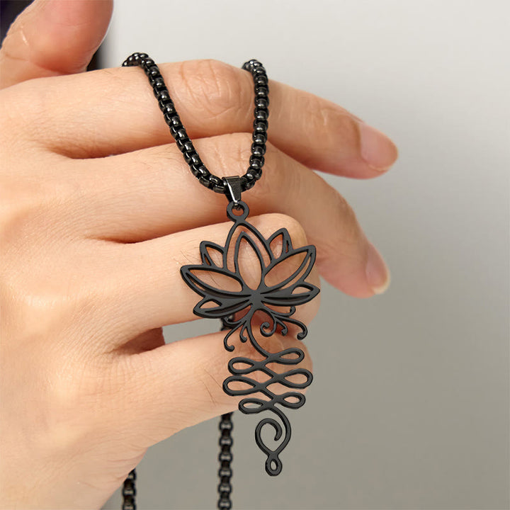 Buddha Stones, Lotus-Reben-Design, Chakra-Symbol, Edelstahl, Erleuchtung, Halskettenanhänger - image 13