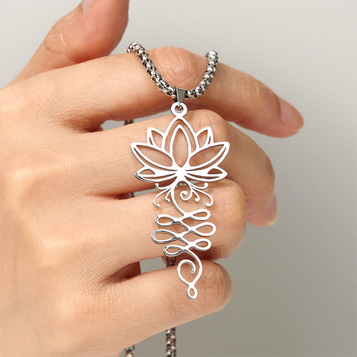 Buddha Stones, Lotus-Reben-Design, Chakra-Symbol, Edelstahl, Erleuchtung, Halskettenanhänger - image 4