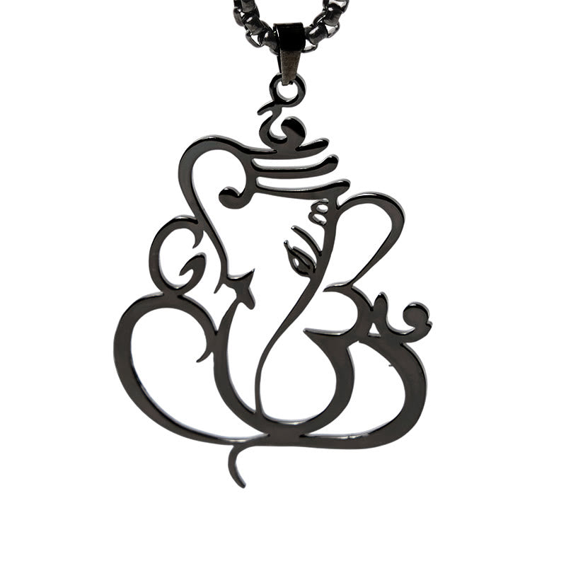 Buddha Stones Ganesh Elefant Edelstahl Schutz Halskette Anhänger - image 18