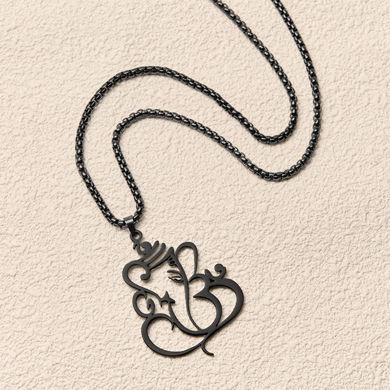 Buddha Stones Ganesh Elefant Edelstahl Schutz Halskette Anhänger - image 17