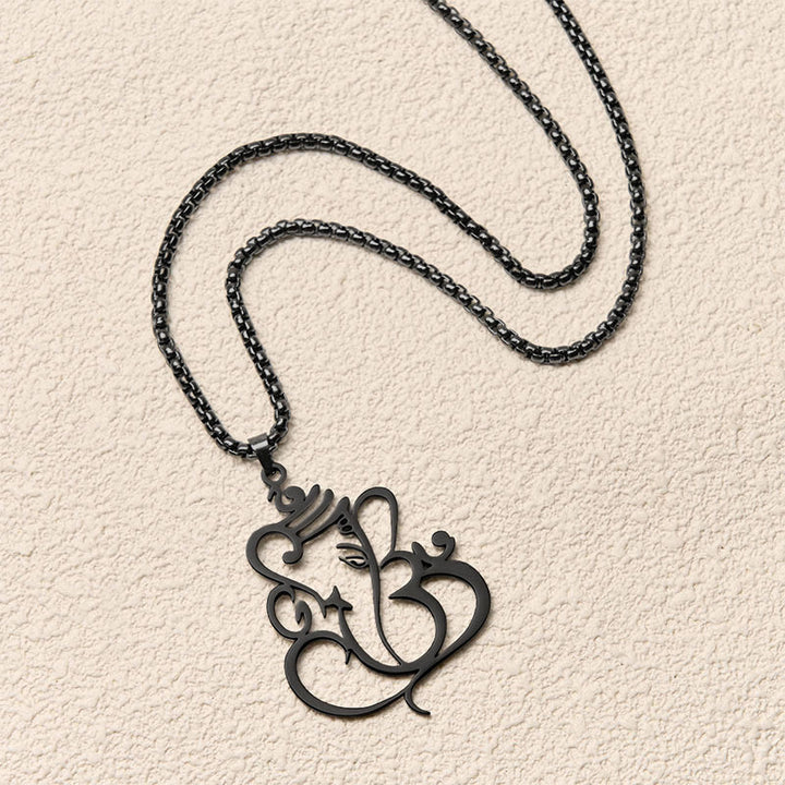 Buddha Stones Ganesh Elefant Edelstahl Schutz Halskette Anhänger - image 17