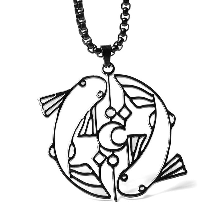 Buddha Stones Vintage Koi Fisch Hohl Design Edelstahl Glück Halskette Anhänger - image 18