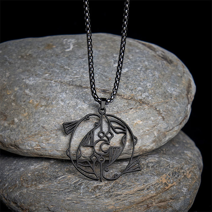 Buddha Stones Vintage Koi Fisch Hohl Design Edelstahl Glück Halskette Anhänger - image 14
