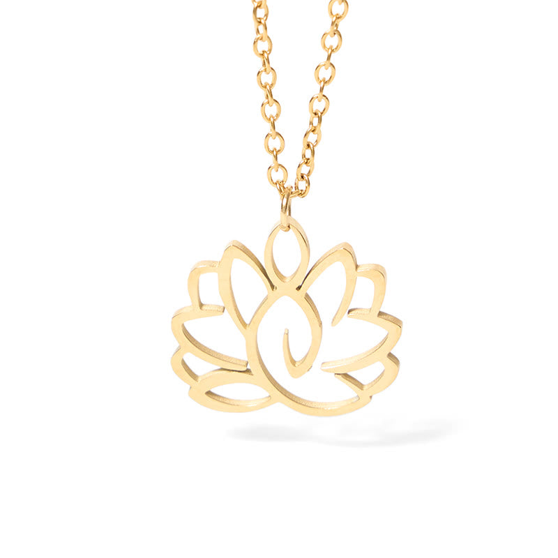 Buddha Stones Hohl Lotus Design Edelstahl Erleuchtung Halskette Anhänger - image 12