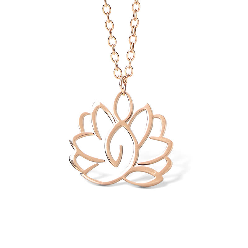 Buddha Stones Hohl Lotus Design Edelstahl Erleuchtung Halskette Anhänger - image 18