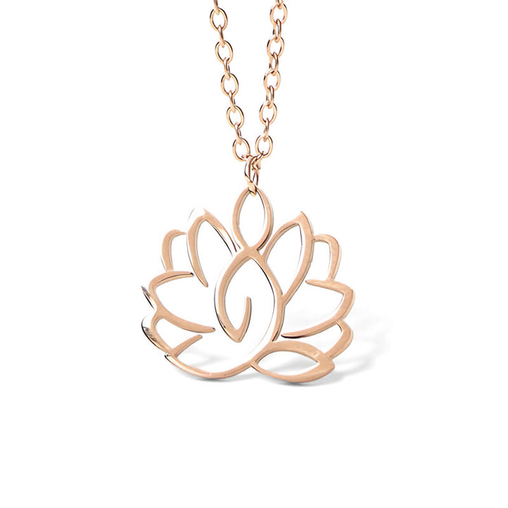 Buddha Stones Hohl Lotus Design Edelstahl Erleuchtung Halskette Anhänger - image 18