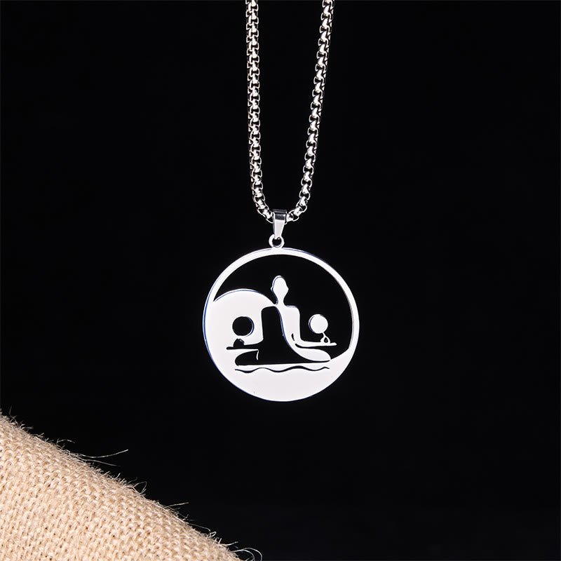 Buddha Stones, Yin Yang Buddha-Figur, hohles Design, Edelstahl, Balance-Halskettenanhänger - image 18