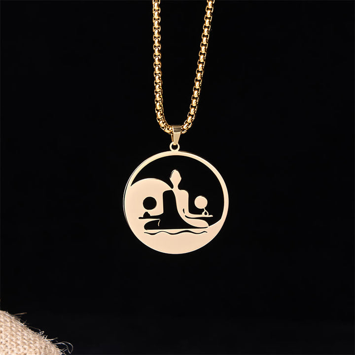 Buddha Stones, Yin Yang Buddha-Figur, hohles Design, Edelstahl, Balance-Halskettenanhänger - image 11