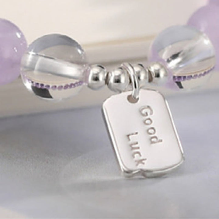 Buddha Stones Amethyst Rosenquarz Erdbeerquarz Glücksbringer Armband - image 10
