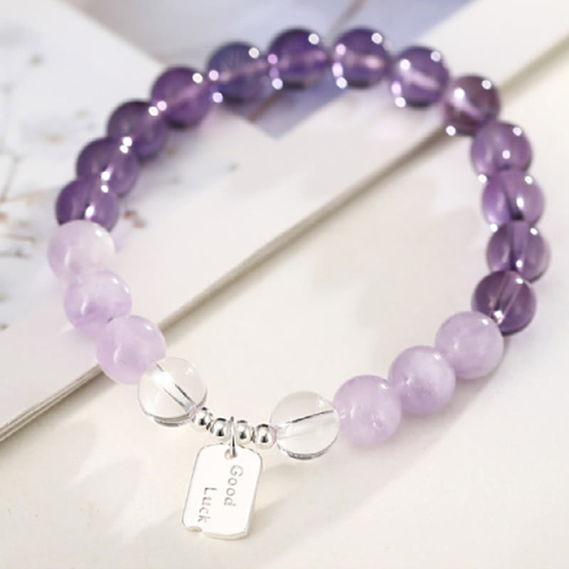 Buddha Stones Amethyst Rosenquarz Erdbeerquarz Glücksbringer Armband - image 7
