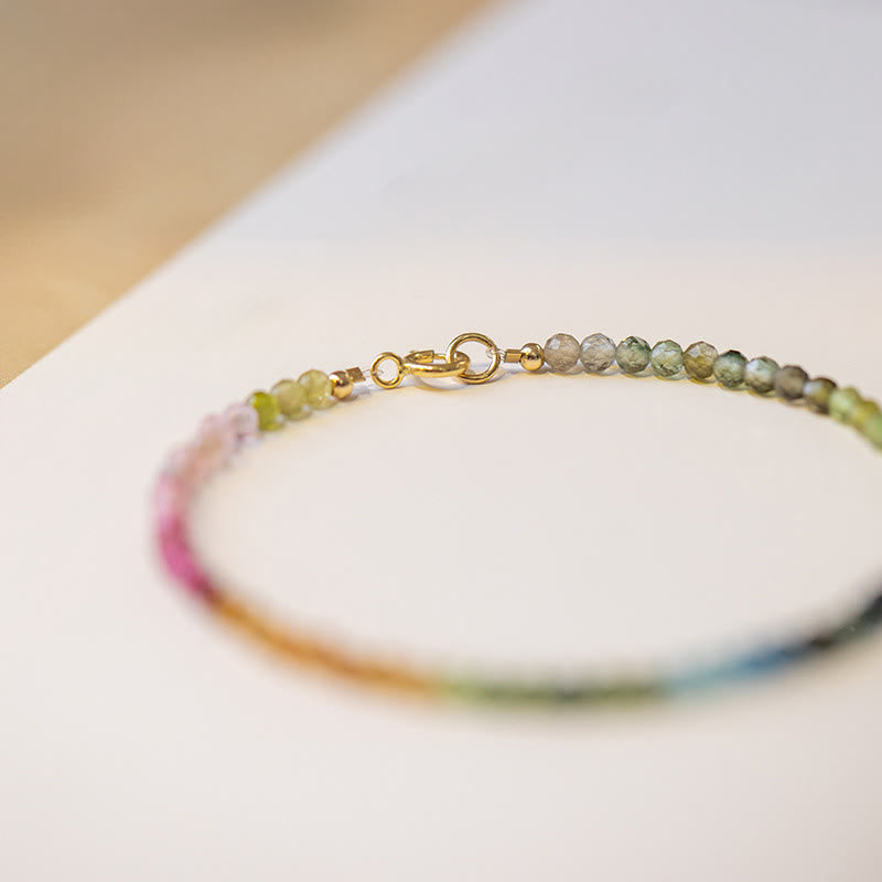 Buddha Stones 2,5 mm natürliches Turmalin-Armband mit ultradünnen Perlen - image 2