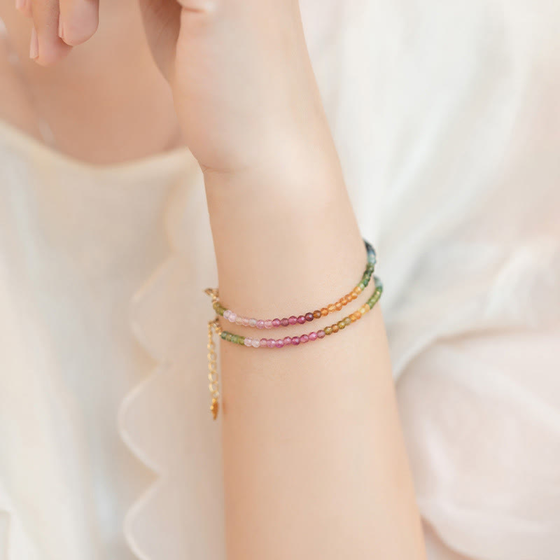Buddha Stones 2,5 mm natürliches Turmalin-Armband mit ultradünnen Perlen - image 8