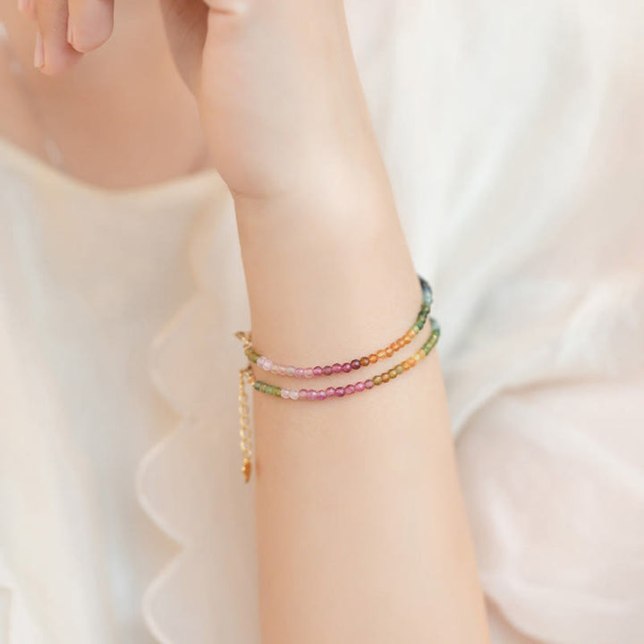 Buddha Stones 2,5 mm natürliches Turmalin-Armband mit ultradünnen Perlen - image 8