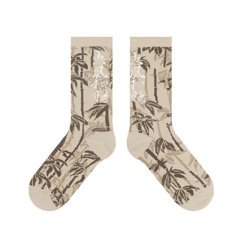 Buddha Stones Chinesische Kalligraphie Blumenmuster Micro Crew Damen Baumwollsocken - image 16