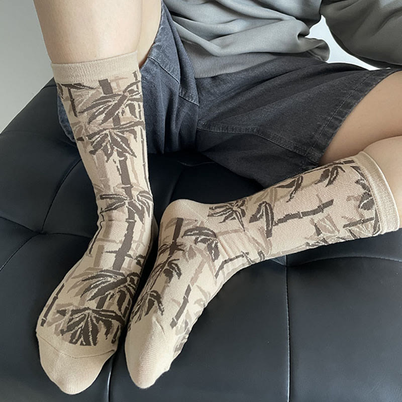 Buddha Stones Chinesische Kalligraphie Blumenmuster Micro Crew Damen Baumwollsocken - image 10