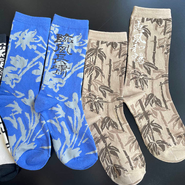 Buddha Stones Chinesische Kalligraphie Blumenmuster Micro Crew Damen Baumwollsocken - image 32