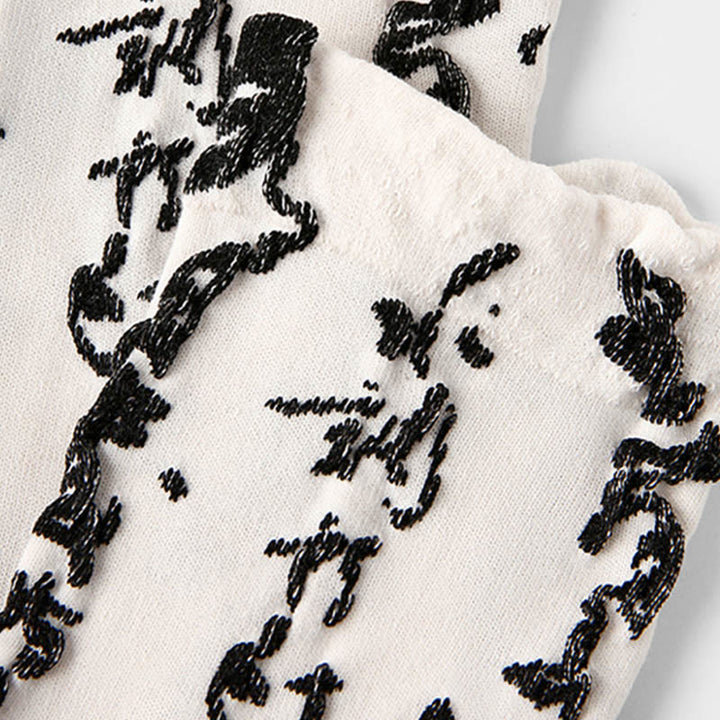 Buddha Stones, chinesische Kalligraphie, farblich passendes Muster, Micro Crew Damen-Baumwollsocken - image 10