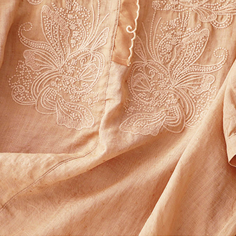 Buddha Stones V-Ausschnitt Schmetterling Damen Halbarm Shirt - image 5
