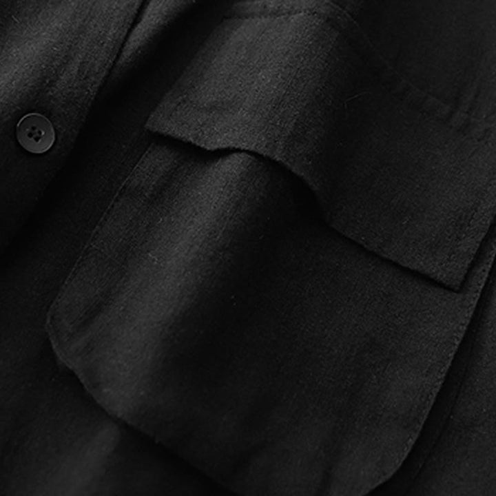 Buddha Stones Zweireihige Damen-Baumwolljacke mit langen Ärmeln und Taschen - image 14