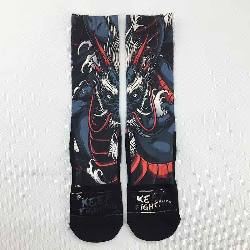 Buddha Stones Casual Dragon Micro Crew Herrensocken - Schwarz - Einheitsgröße (US 6,5–10,5, EU 38–44, UK/AU 6–10,5, AISA 24,5–28 cm) - image 0