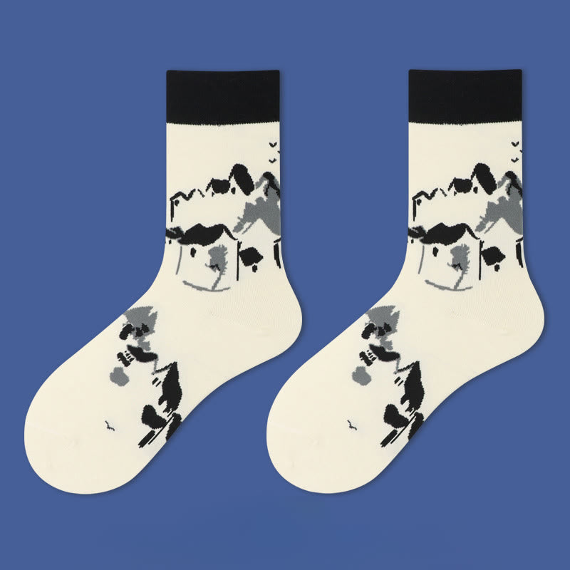 Buddha Stones Casual Segelboot Antike Stadt Lotus Orchidee Landschaft Micro Crew Damensocken - Landschaft - SM (US 5,5–10, EU 36–41, UK/AU 3,5–7,5, AISA 22,5–25,5 cm) - image 6