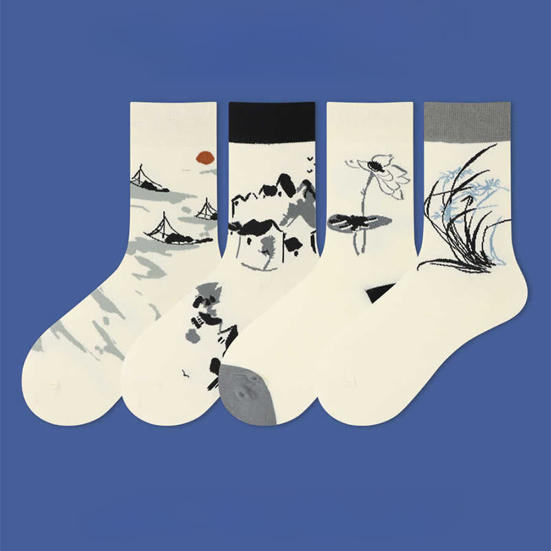 Buddha Stones Casual Segelboot Antike Stadt Lotus Orchidee Landschaft Micro Crew Damensocken - image 0