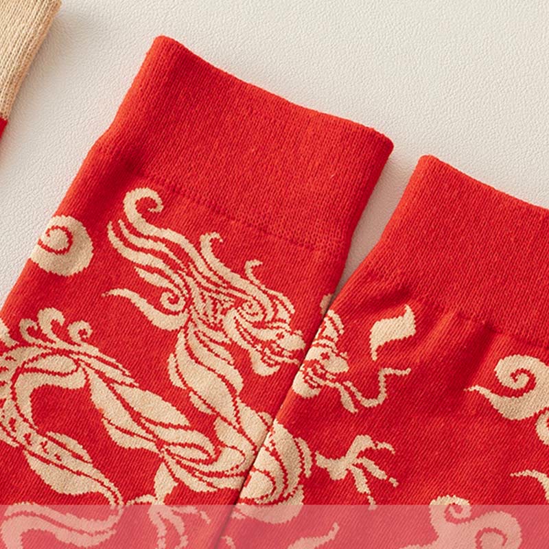 Buddha Stones Casual Red Dragon Baumwolle Viertel Herren Damen Unisex Socken - image 12