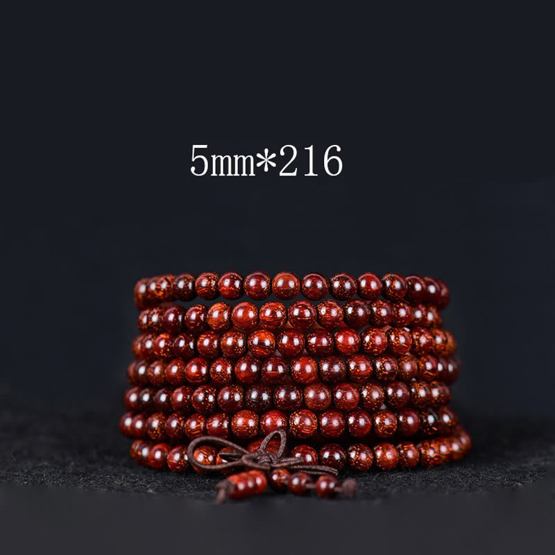 Buddha Stones Tibetisches kleines Blatt-Balance-Armband aus rotem Sandelholz - 5 mm * 216 - image 7
