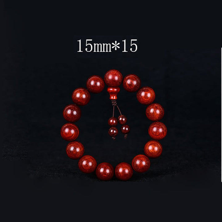 Buddha Stones Tibetisches kleines Blatt-Balance-Armband aus rotem Sandelholz - 15 mm * 15 - image 8