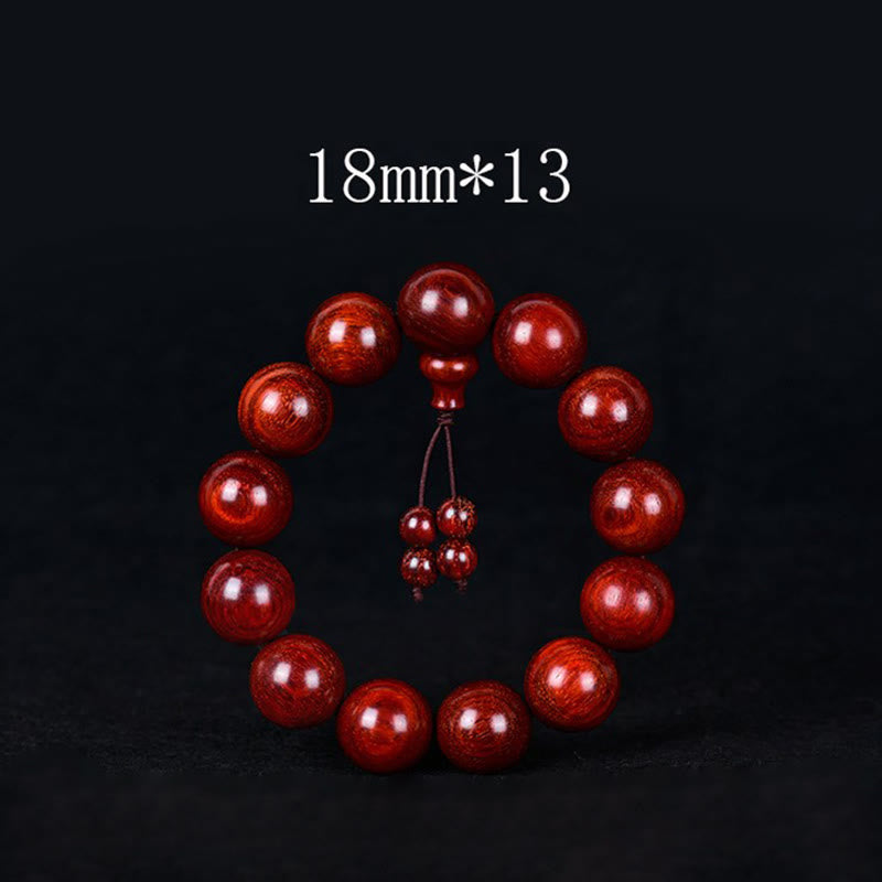 Buddha Stones Tibetisches kleines Blatt-Balance-Armband aus rotem Sandelholz - 18 mm * 13 - image 9