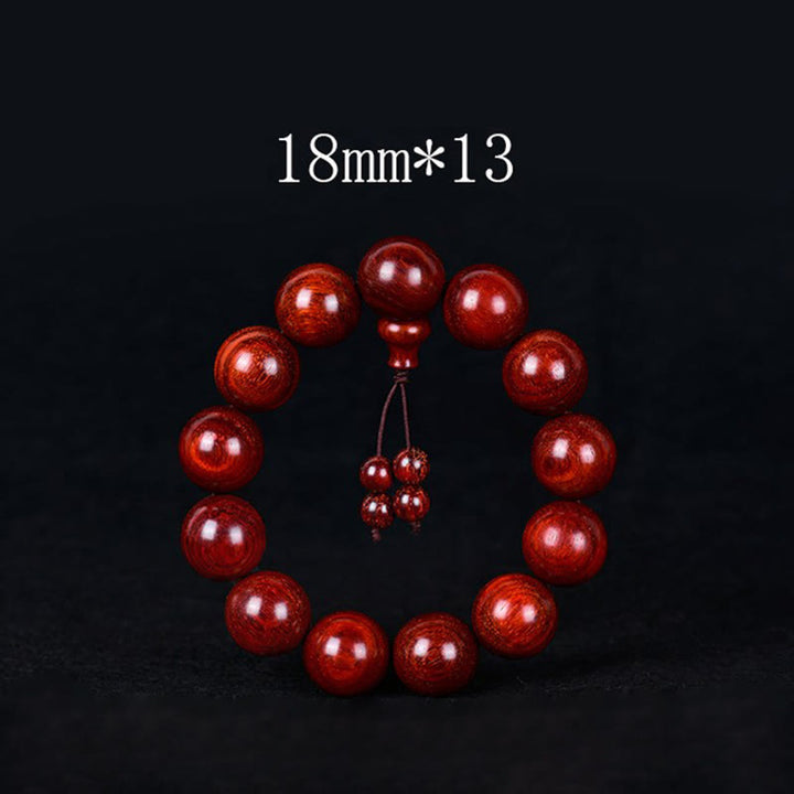 Buddha Stones Tibetisches kleines Blatt-Balance-Armband aus rotem Sandelholz - 18 mm * 13 - image 9