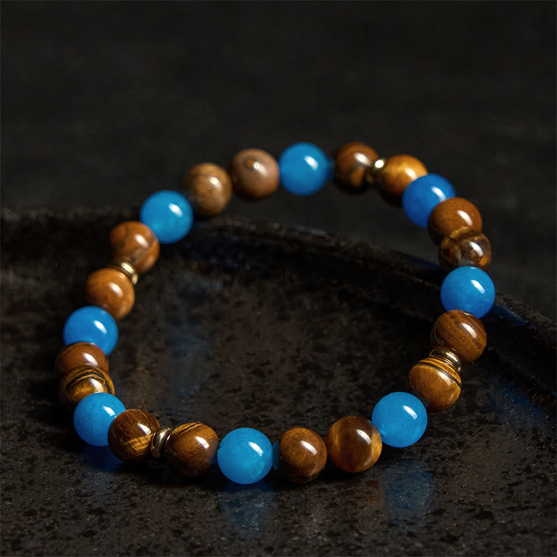 Buddha Stones Apatit Tigerauge Spacer Beads Motivationsarmband - image 2