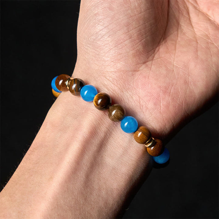 Buddha Stones Apatit Tigerauge Spacer Beads Motivationsarmband - image 4