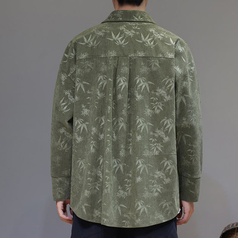 Buddha Stones Jacquard Blätter Muster Frosch-Knopf Langarm Herren Baumwolle Tang Anzug Jacke - image 20