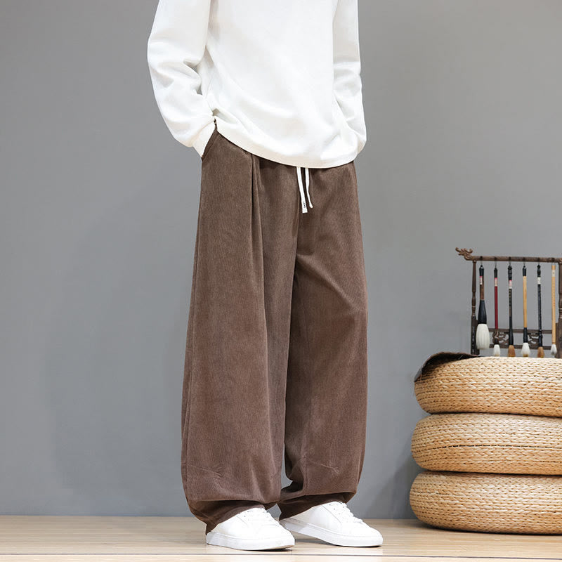 Buddha Stones Herren-Haremshose aus reinem Baumwollcord mit Taschen, einfarbig - image 7