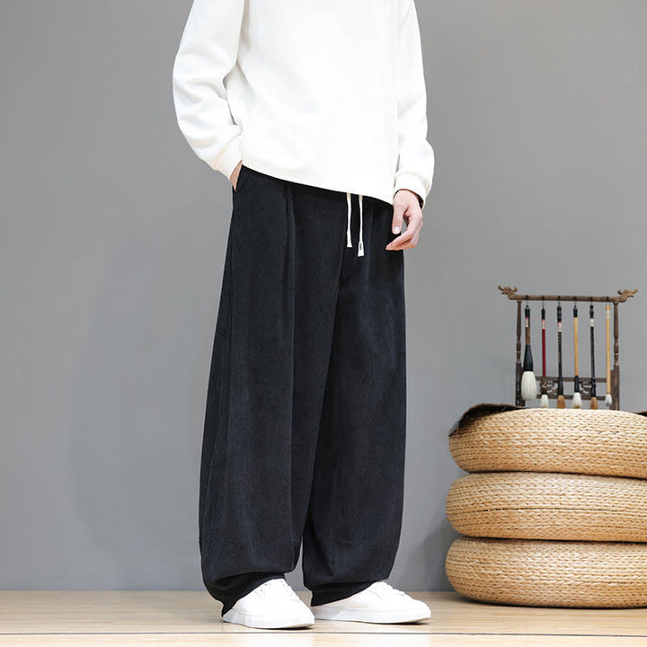Buddha Stones Herren-Haremshose aus reinem Baumwollcord mit Taschen, einfarbig - image 31