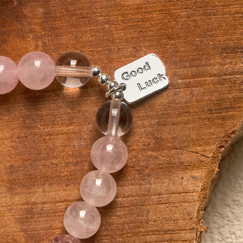 Buddha Stones Amethyst Rosenquarz Erdbeerquarz Glücksbringer Armband - image 15