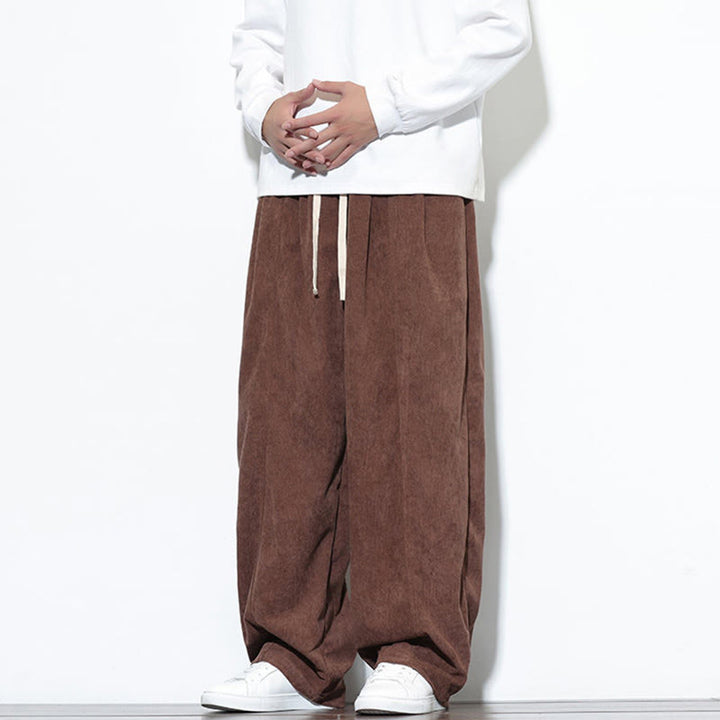 Buddha Stones Schlichte Herren-Haremshose aus reinem Cord mit Kordelzug und Taschen - image 36