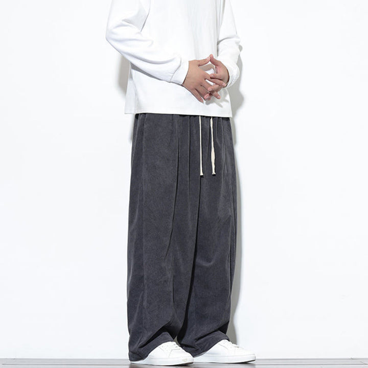 Buddha Stones Schlichte Herren-Haremshose aus reinem Cord mit Kordelzug und Taschen - image 17