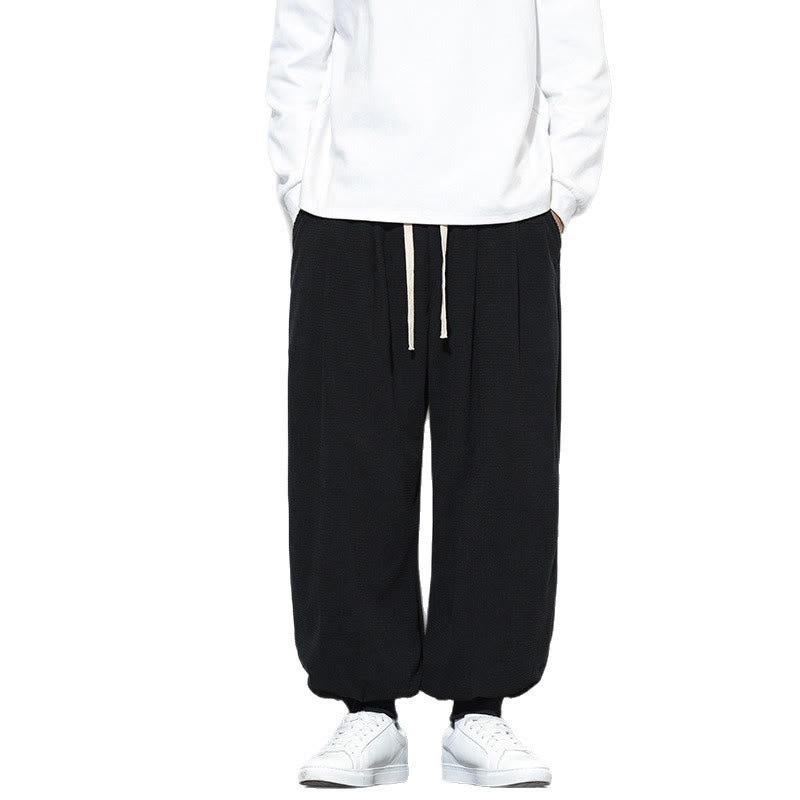 Buddha Stones Fall Plain Drawstring Simple Design Herren Haremshose aus Baumwollcord mit Taschen - image 30