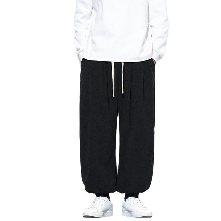 Buddha Stones Fall Plain Drawstring Simple Design Herren Haremshose aus Baumwollcord mit Taschen - image 30
