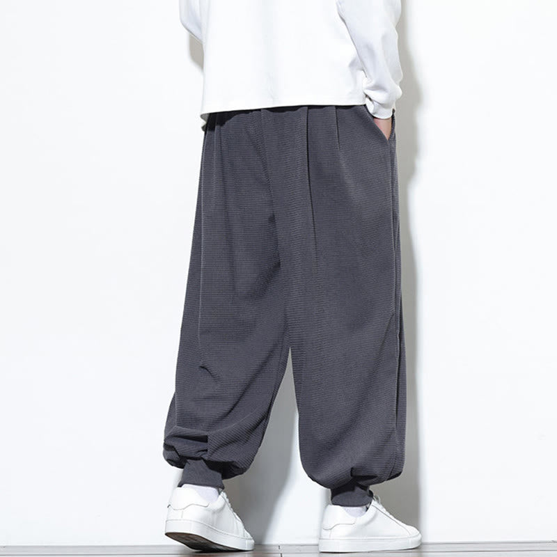 Buddha Stones Fall Plain Drawstring Simple Design Herren Haremshose aus Baumwollcord mit Taschen - image 11