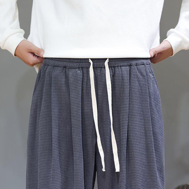 Buddha Stones Fall Plain Drawstring Simple Design Herren Haremshose aus Baumwollcord mit Taschen - image 17