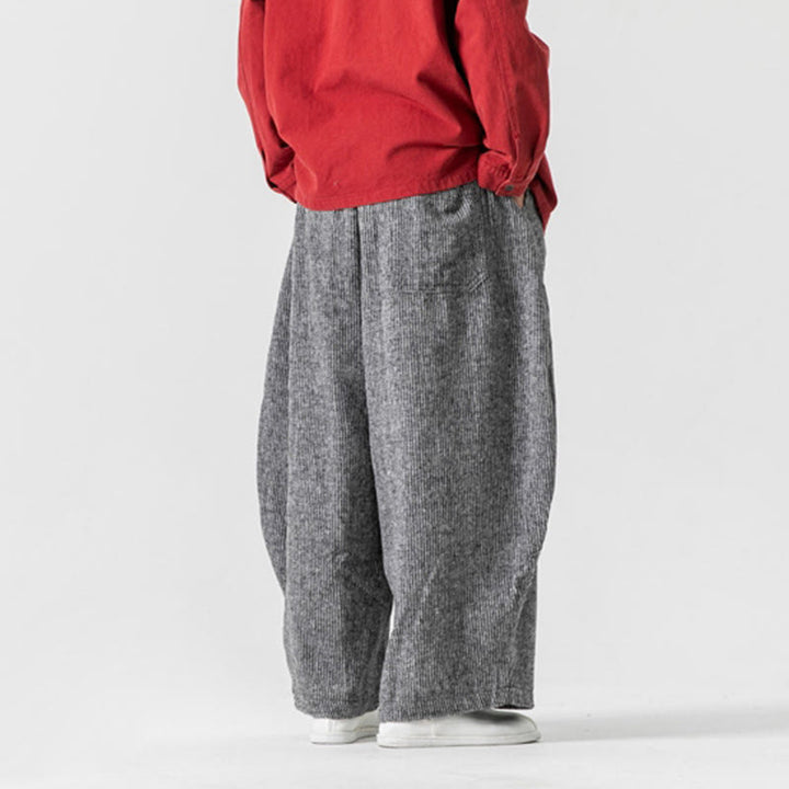 Buddha Stones Daily Herrenhose aus Baumwolle mit weitem Bein und Taschen, einfarbig, Kordelzug-Design - image 30