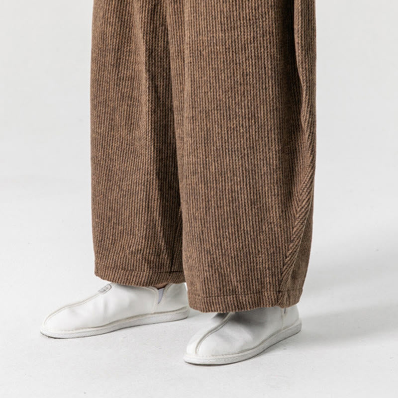 Buddha Stones Daily Herrenhose aus Baumwolle mit weitem Bein und Taschen, einfarbig, Kordelzug-Design - image 23