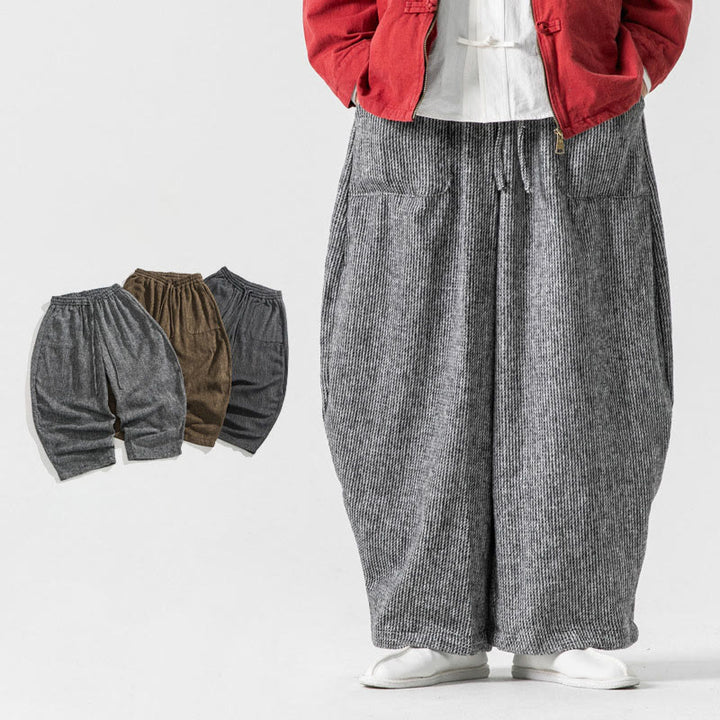 Buddha Stones Daily Herrenhose aus Baumwolle mit weitem Bein und Taschen, einfarbig, Kordelzug-Design - Hellgrau - US/ UK/AU46，EU56 (5XL) - image 25