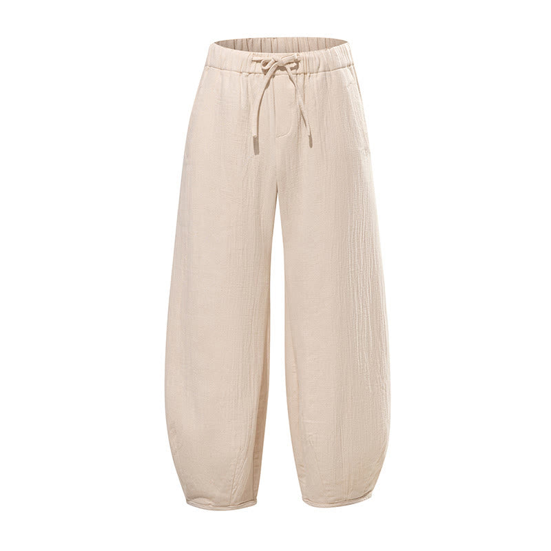 Buddha Stones Daily Kordelzug Herrenhose im chinesischen Zen-Stil mit weitem Bein aus reiner Baumwolle und Taschen - image 9
