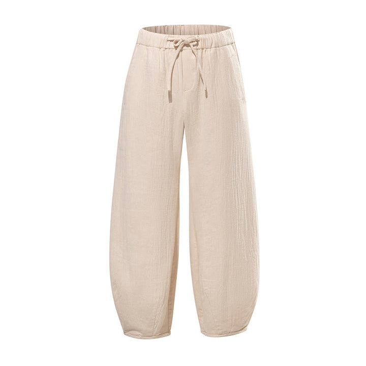 Buddha Stones Daily Kordelzug Herrenhose im chinesischen Zen-Stil mit weitem Bein aus reiner Baumwolle und Taschen - image 9